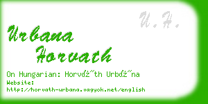 urbana horvath business card